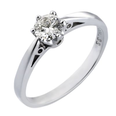 Unbranded 18ct White Gold 1/3 Carat Solitaire Ring
