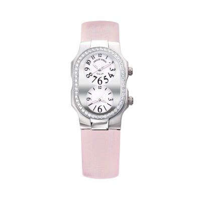 Unbranded Philip Stein ladies diamond set pink strap watch