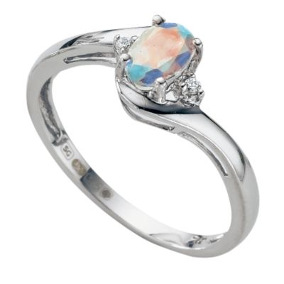 9ct White Gold Rainbow Mist Topaz Ring