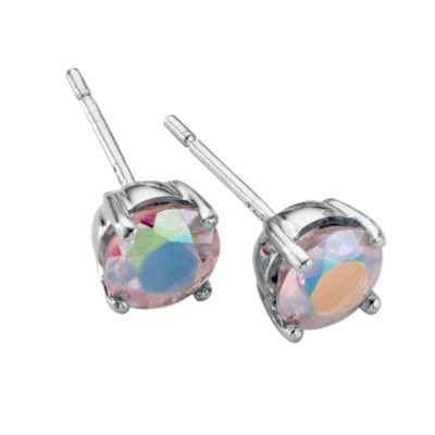 9ct White Gold Rainbow Mist Topaz Stud Earrings