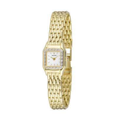 Accurist ladies&rsquo; 9ct gold diamond watch