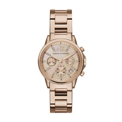 Armani Exchange Ladies' Rose GoldPlated Bracelet Watch H.Samuel