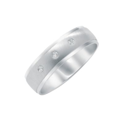 Men's 18ct white gold diamond wedding ring - Product number 5077311