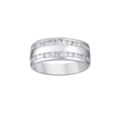 Ladies' 18ct white gold one carat diamond wedding ring - Product number 5078881