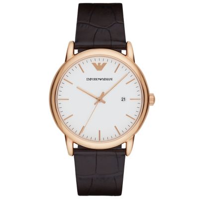 Emporio Armani Men's Rose Gold Tone Strap Watch Ernest Jones