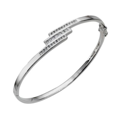 Sterling silver cubic zirconia bangle - Product number 5093562