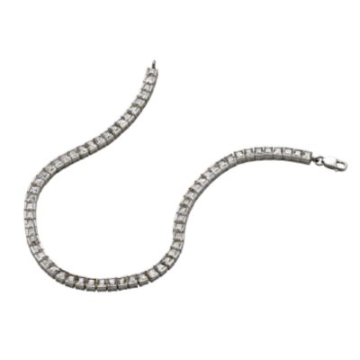 Sterling silver square cubic zirconia tennis bracelet