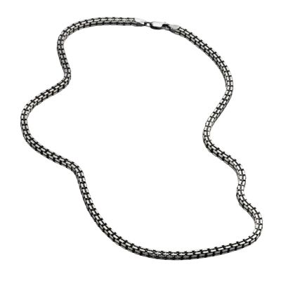 Men's oxidised sterling silver box chain - Product number 5094011