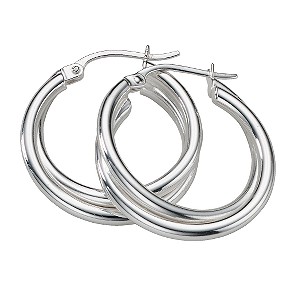 Sterling Silver Double Hoop Creole Earrings
