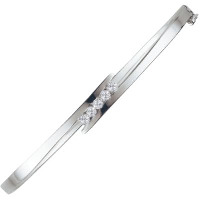 Silver Cubic Zirconia Bangle - Product number 5133432