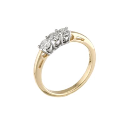 18ct gold half carat Leo Diamond three stone ring - Product number 5136695