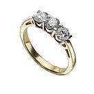 18ct gold one carat Leo Diamond three stone ring