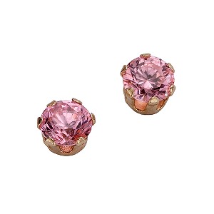 9ct Yellow Gold Pink Cubic Zirconia Stud Earrings9ct Yellow Gold Pink Cubic Zirconia Stud Earrings