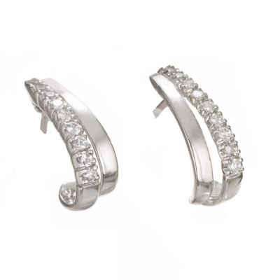 9ct White Gold Cubic Zirconia Earrings - Product number 5139376