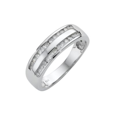 Ladies' 18ct white gold quarter carat diamond wedding ring - Product number 5140994