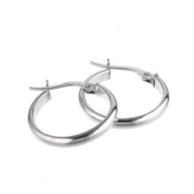 9ct White Gold 18mm Creole Earrings