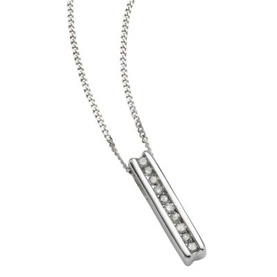9ct white gold diamond pendant