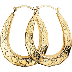 9ct gold Gypsy-style Creole Earrings