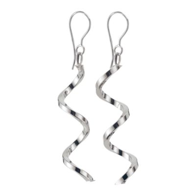 H Samuel 9ct White Gold Twist Drop Earrings