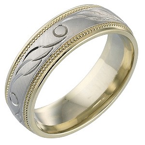 Menand#39;s 9ct Gold Diamond-cut Ring