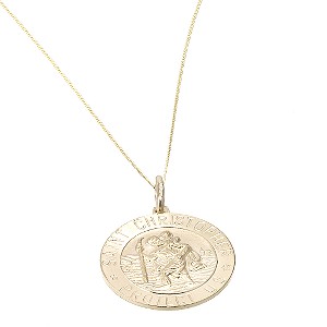 9ct gold Large St Christopher Pendant