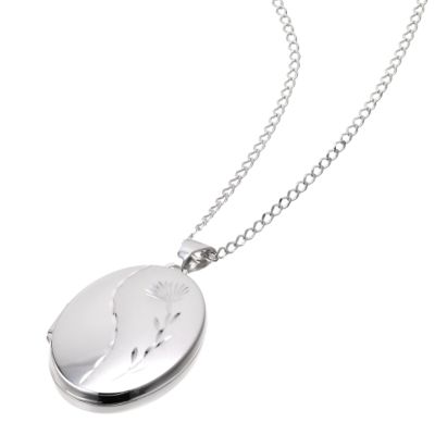 9ct White Gold Large Tulip Locket