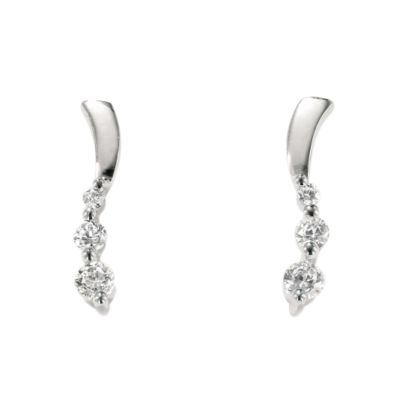 9ct white gold cubic zirconia wave earrings - Product number 5161274