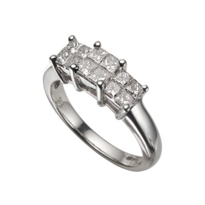 18ct white gold three quarter carat diamond ring - Product number 5161681