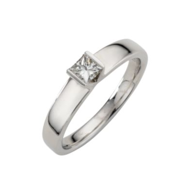 Platinum quarter carat diamond solitaire ring.