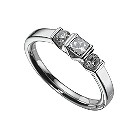 Platinum half carat diamond three stone ring