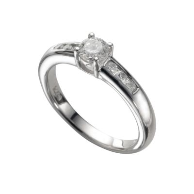 Platinum half carat diamond ring