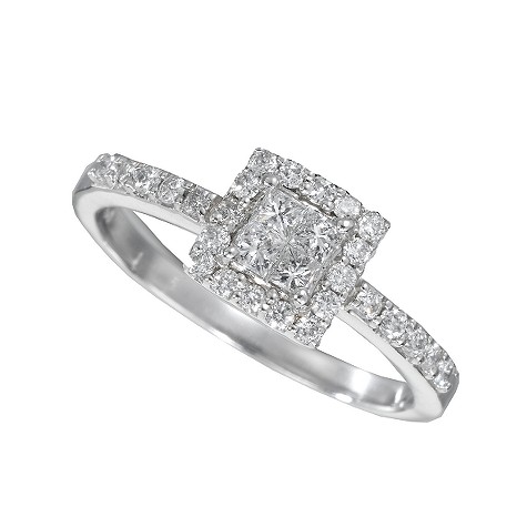 Platinum half carat diamond ring