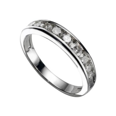 Platinum three quarter carat diamond half-eternity ring - Product number 5162823