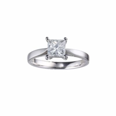 18ct white gold one carat certificated diamond ring - Product number 5164222