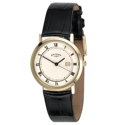 Rotary Menand#39;s Watch With Leather Strap