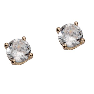 9ct gold cubic zirconia 6mm stud earrings - Product number 5164826