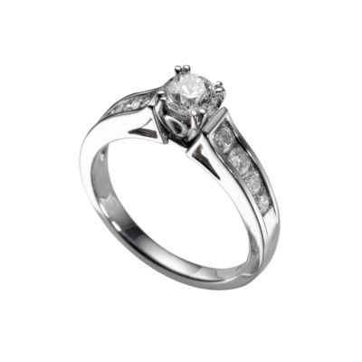 18ct white gold one carat diamond ring