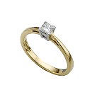 18ct gold quarter carat princess cut diamond ring