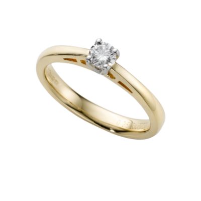 18ct gold quarter carat certificated diamond solitaire ring - Product number 5165520