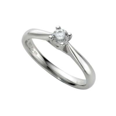 Platinum quarter carat diamond solitaire ring