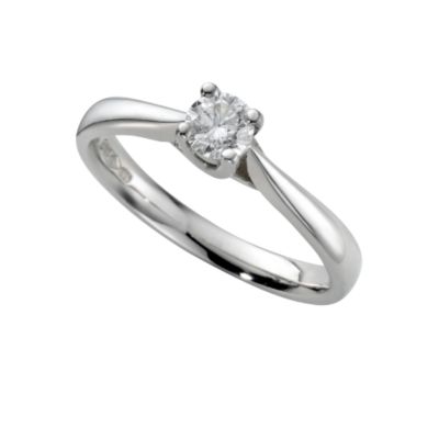 Platinum third carat diamond solitaire ring - Product number 5165865