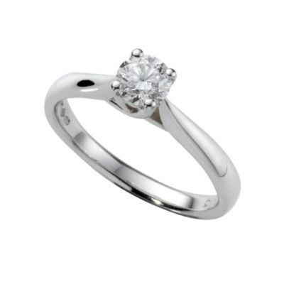 Platinum half carat diamond solitaire ring