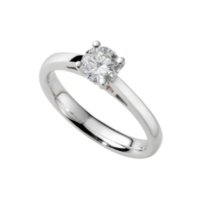 18ct white gold half carat diamond solitaire ring