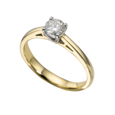18ct gold half carat diamond solitaire ring - Product number 5166276