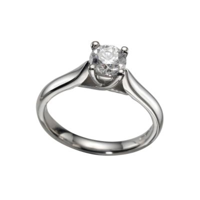 Platinum three quarter carat diamond solitaire ring - Product number 5166535