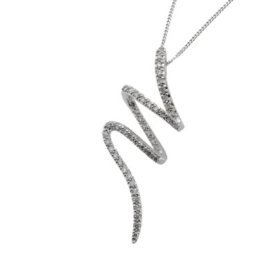 9ct white gold quarter carat diamond swirl pendant - Product number 5166896