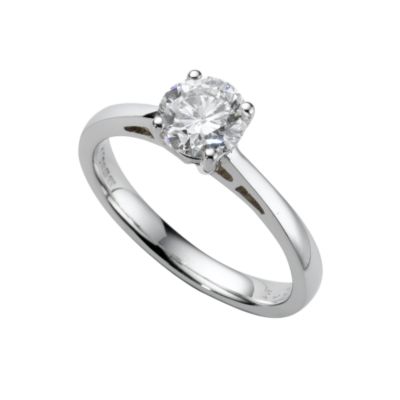 18ct white gold one carat diamond solitaire ring