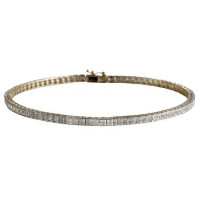 9ct gold cubic zirconia tennis bracelet - Product number 5167736
