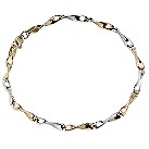 9ct two-tone gold twist link bracelet