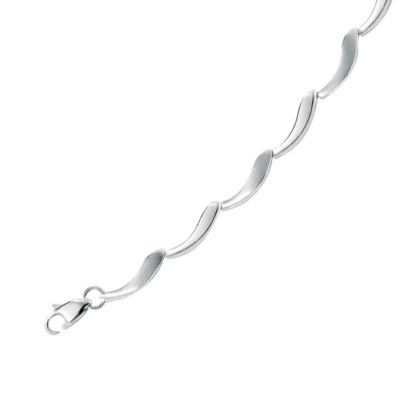 9ct white gold matt and polished bracelet - Product number 5167825